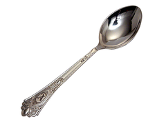 Серебряная ложка десертная с вензелем «Рельефный рисунок»